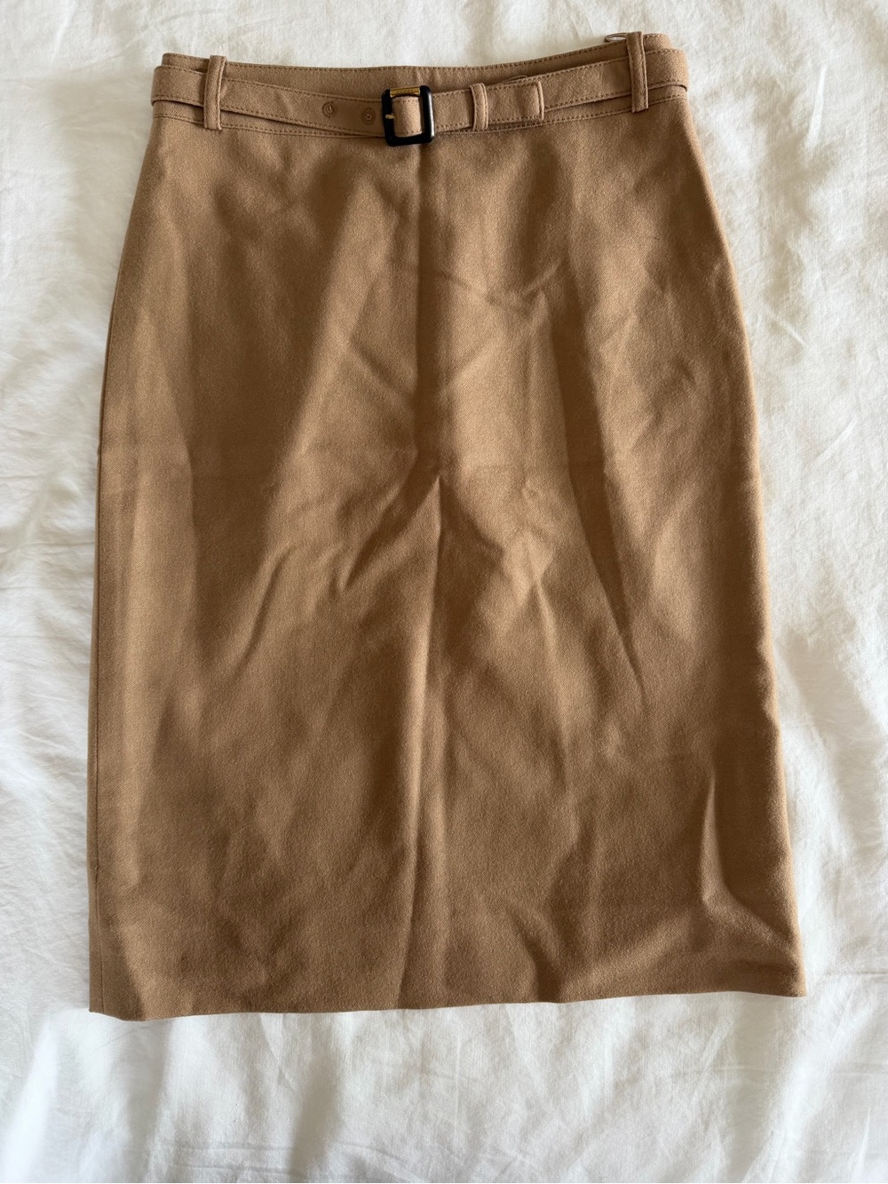 Gucci Wool Blend Pencil Skirt with Belt Camel / Beige Italy Size 38